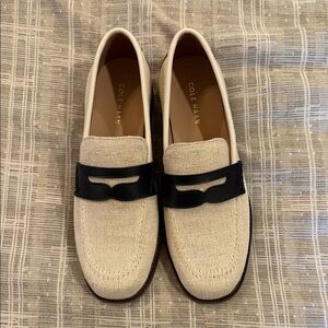 Cole Haan Women’s Beige and Black Slip-On Loafers